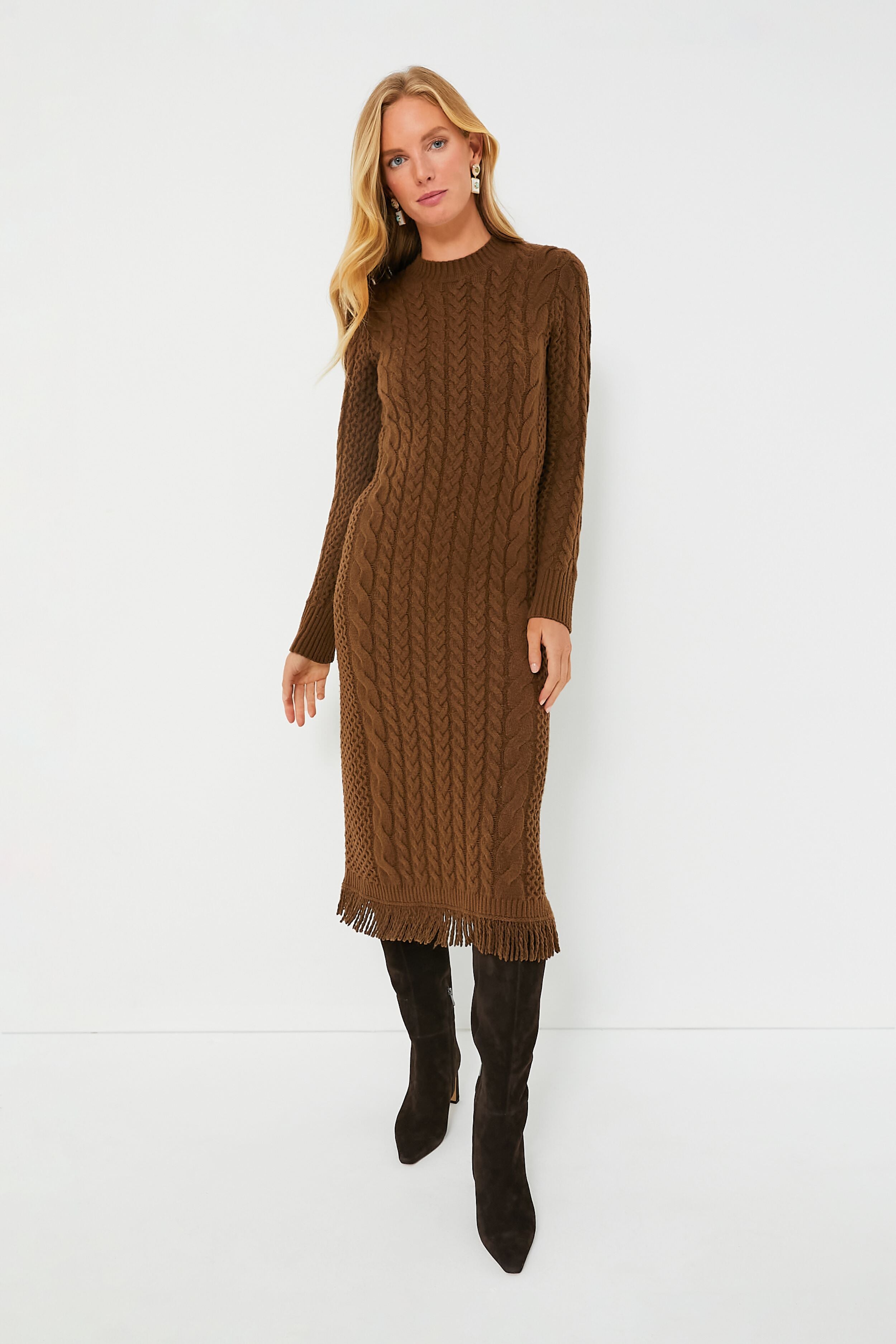 brown sweater dress